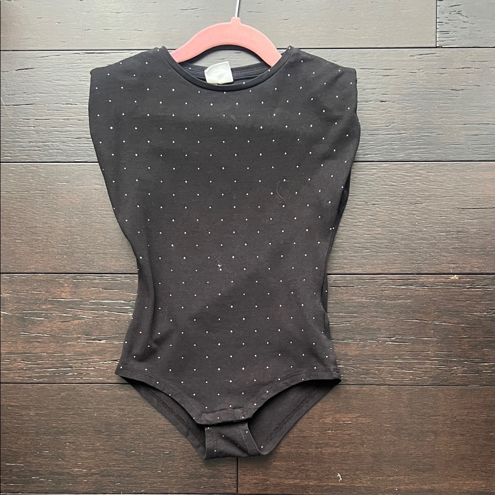 Zara Terez Black One-Piece Bodysuit with Tiny Silver Dots
